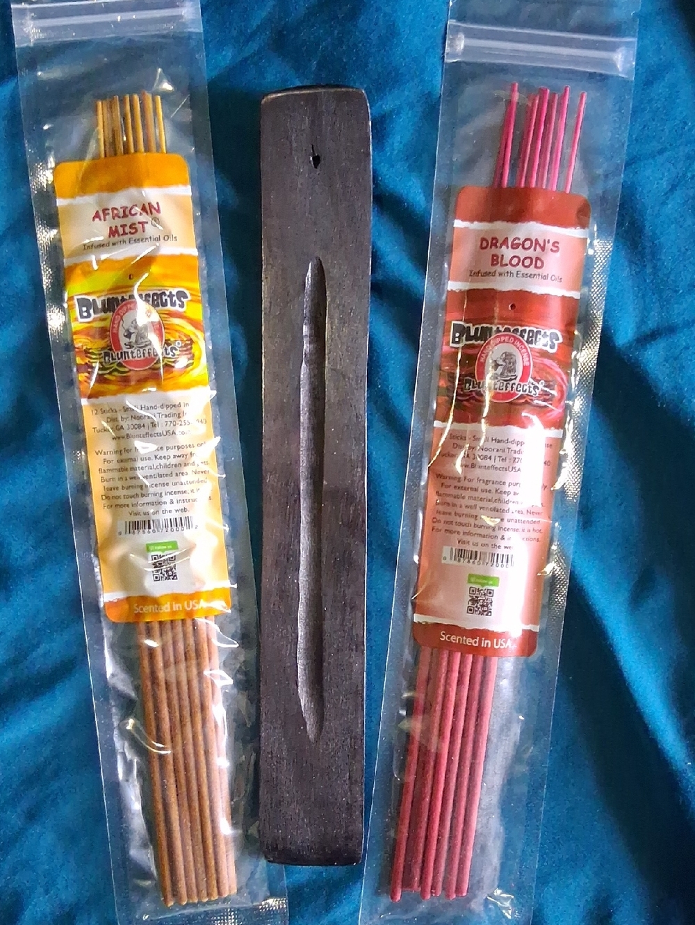 YOU GET 4 PACKS Incense Sticks Set with Dark Wood Holder - Pink & Brown